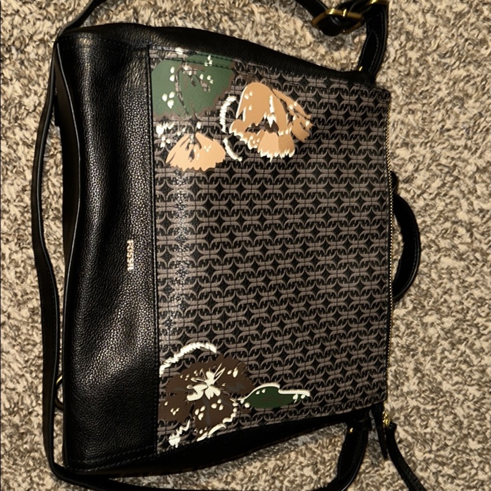 Leather fossil crossbody/backpack